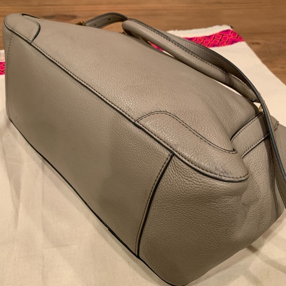 TORY BURCH Frances Gray Leather Satchel Bag - Picture 3 of 13